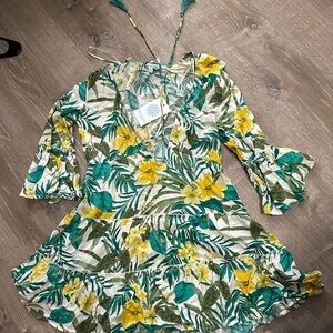Blue Island Beach Floral Dress